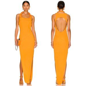NEW Helmut Lang Twist Maxi Dress in Apricot Orange XS XSmall